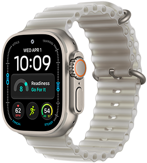 Apple Watch Ultra 4 in Titan Natur mit Ocean Armband